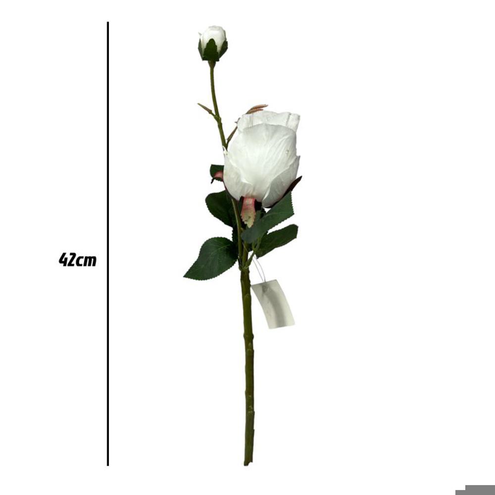 Flor rosa 42cm color Blanco?1787592349