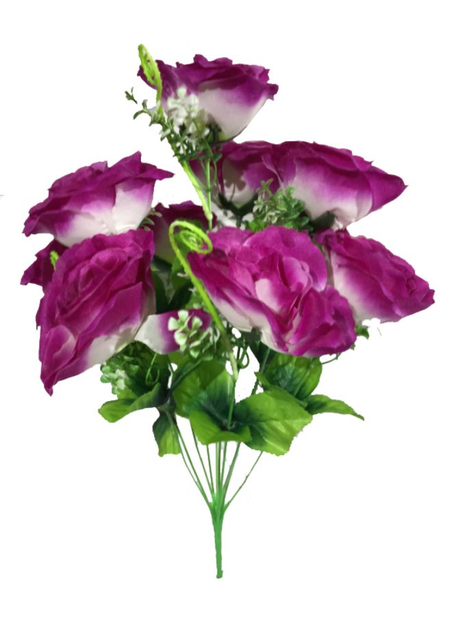 ramo de rosas 45cm color morado y blanco?1787605106