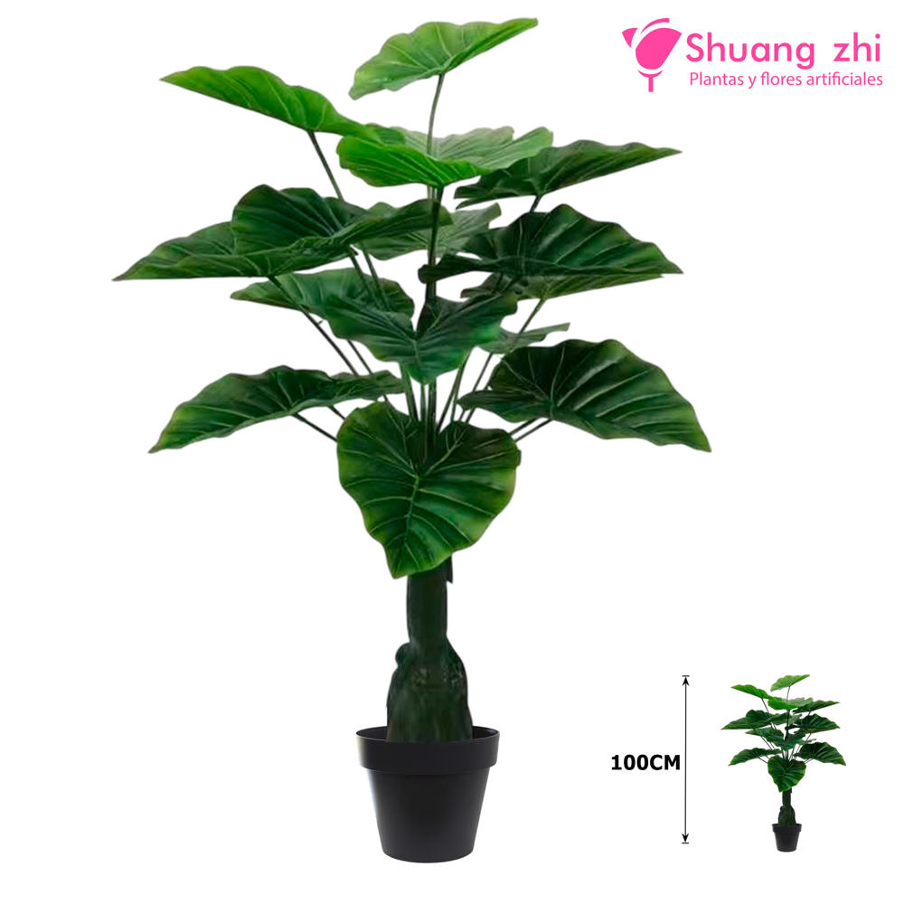 Planta Alocasia 100CM verde con maceta?1787601813