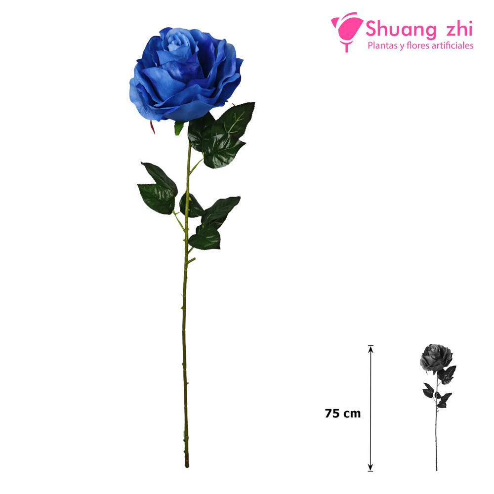 Rosa 75cm alto x 25 diametro color Azul?1787606195