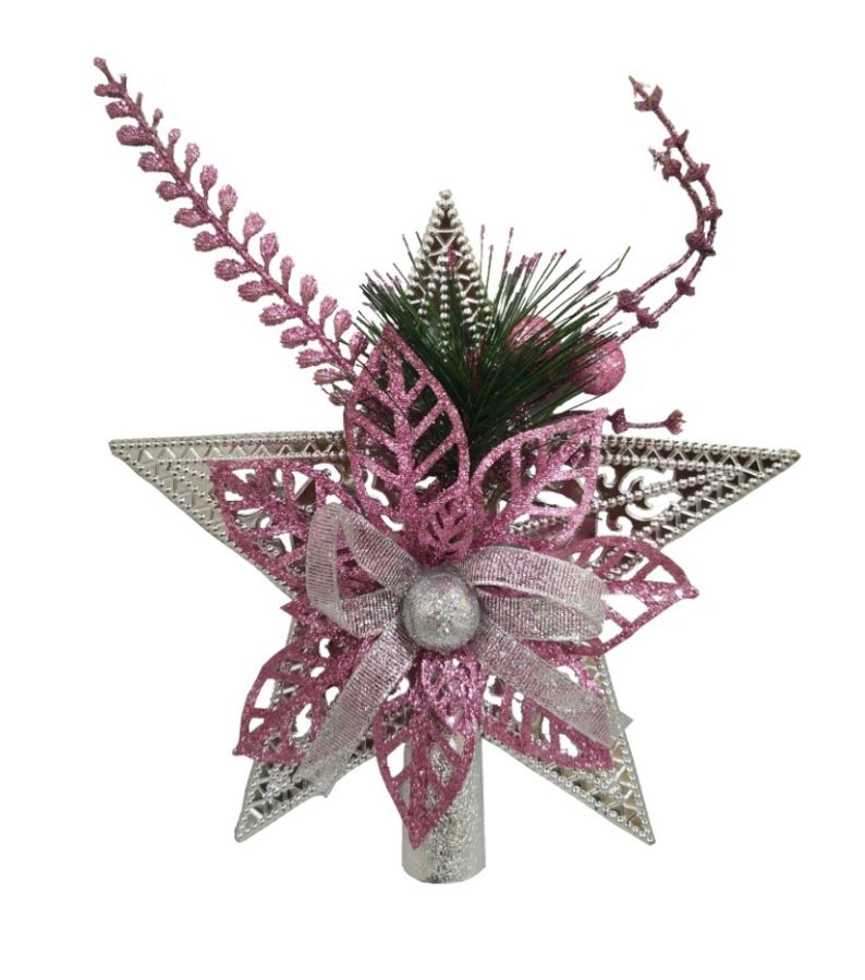 Estrella para árbol Navidad 20CM Color Rosa?1787632214