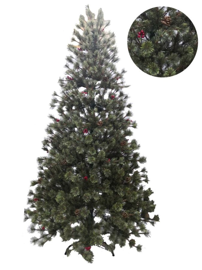 Árbol navidad verde acebo/piña 120cm P8P?1787602140