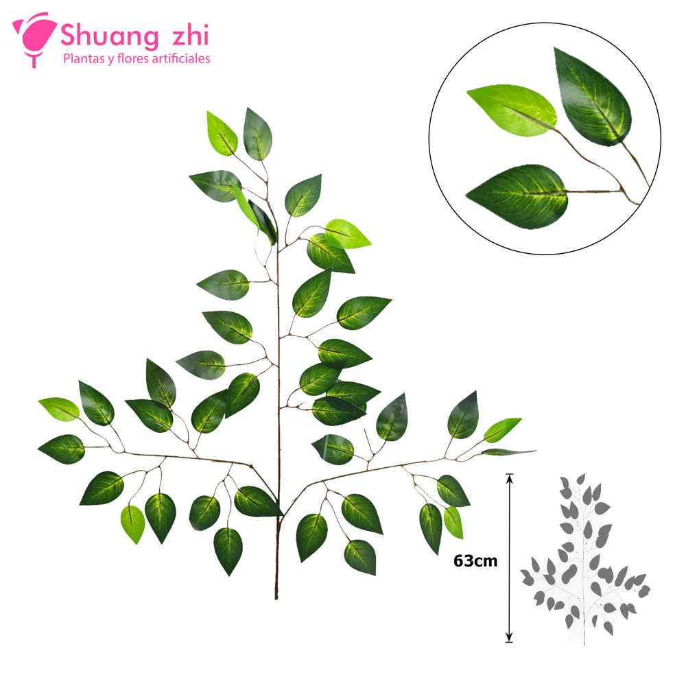 Rama Hoja Ficus 63CM Alto Material Realista Silicona?1787593650
