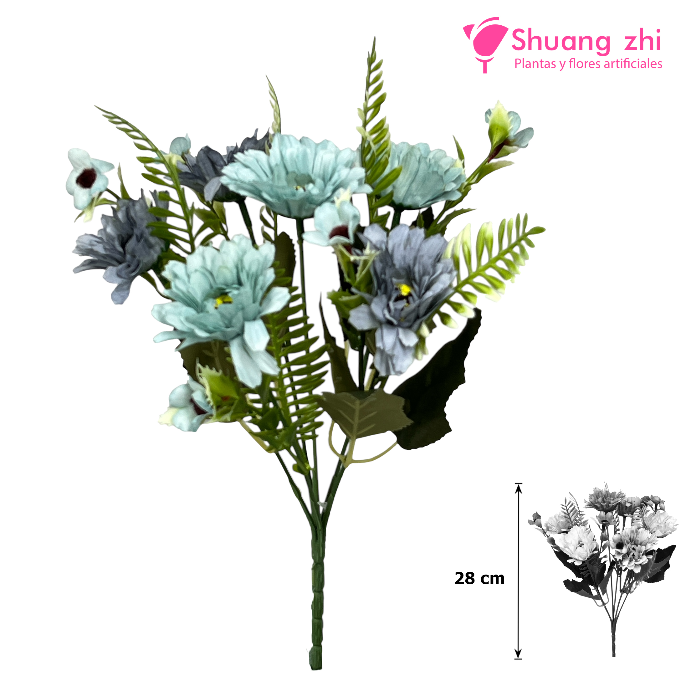 Flor mini 28CM Color Azul?1787592205