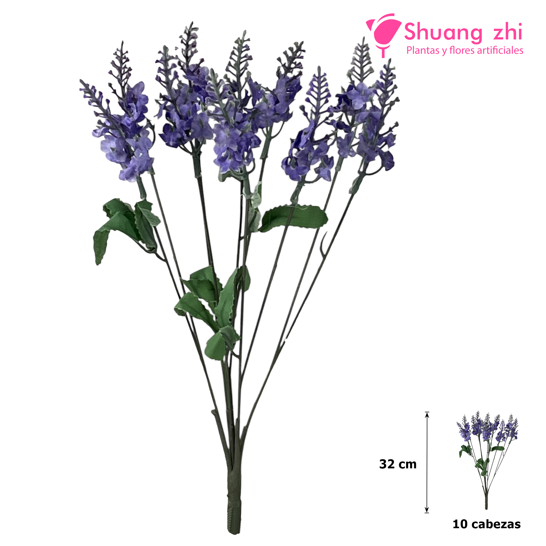 Lavanda Mini Lila 32CM 10 Cabezas?1787719435