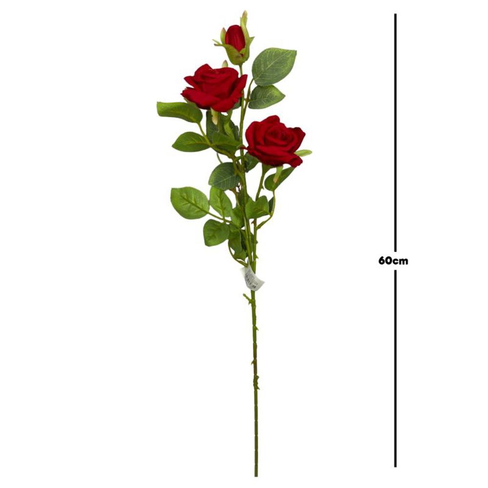 Flor largo rosa 60cm 3 cabezas color Rojo?1787631901