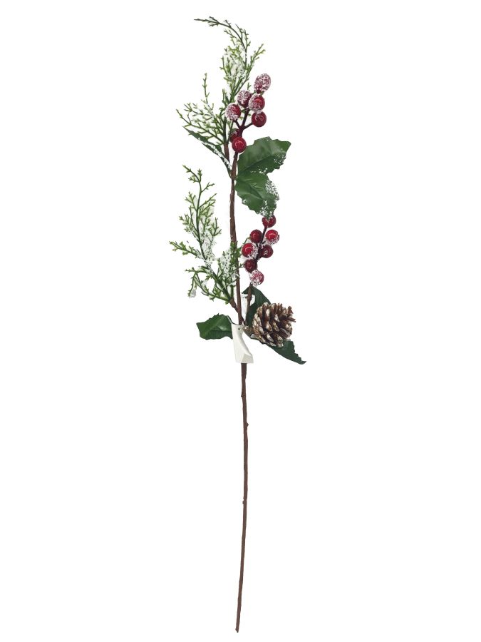 Rama de Acebo con Piña 65CM?1787628469
