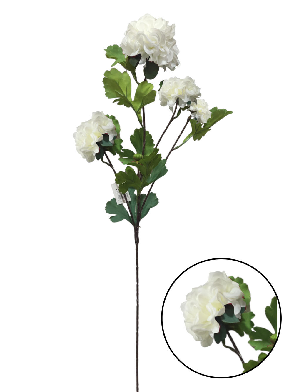 Flor larga Hortensia 74CM 4 Cabezas Blanco?1787631291