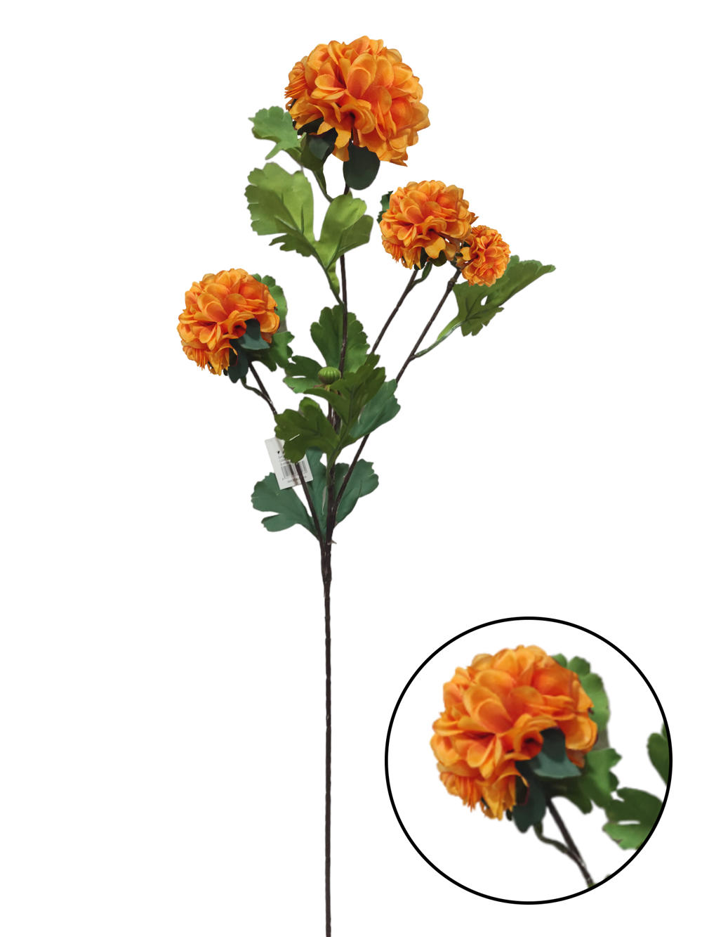 Flor larga Hortensia 74CM 4 Cabezas Naranja?1787598100