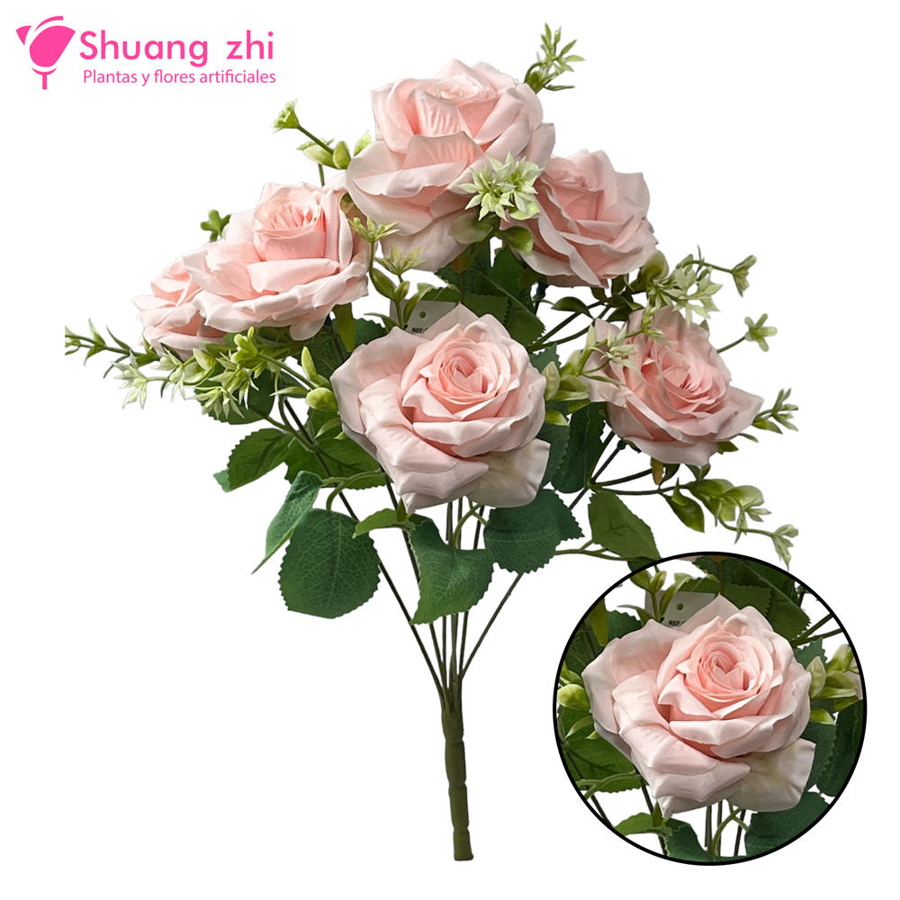 Flor ramo santos 44cm 7 cabezas Rosa?1787631208