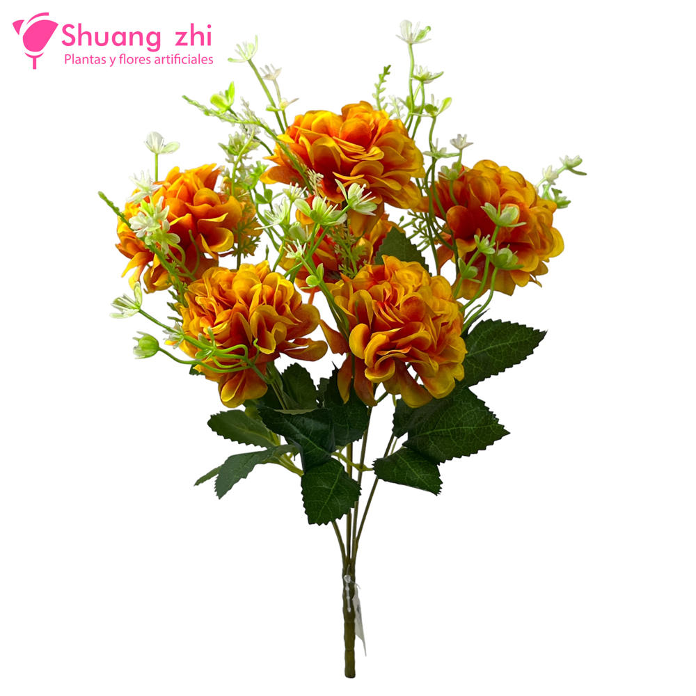 Ramo santos 36cm 6 cabezas Amarillo?1787626394