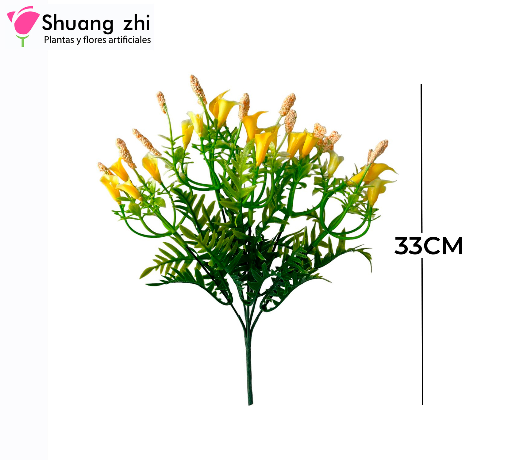 Flor Mini Cala Polvo 30CM Color Amarillo?1787597993