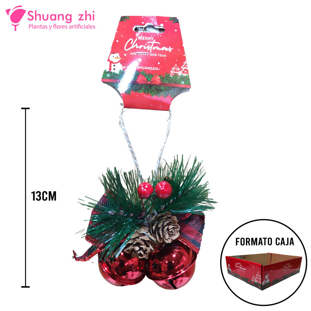 Colgante árbol de Navidad Campana Color Rojo 13 CM?1787610825