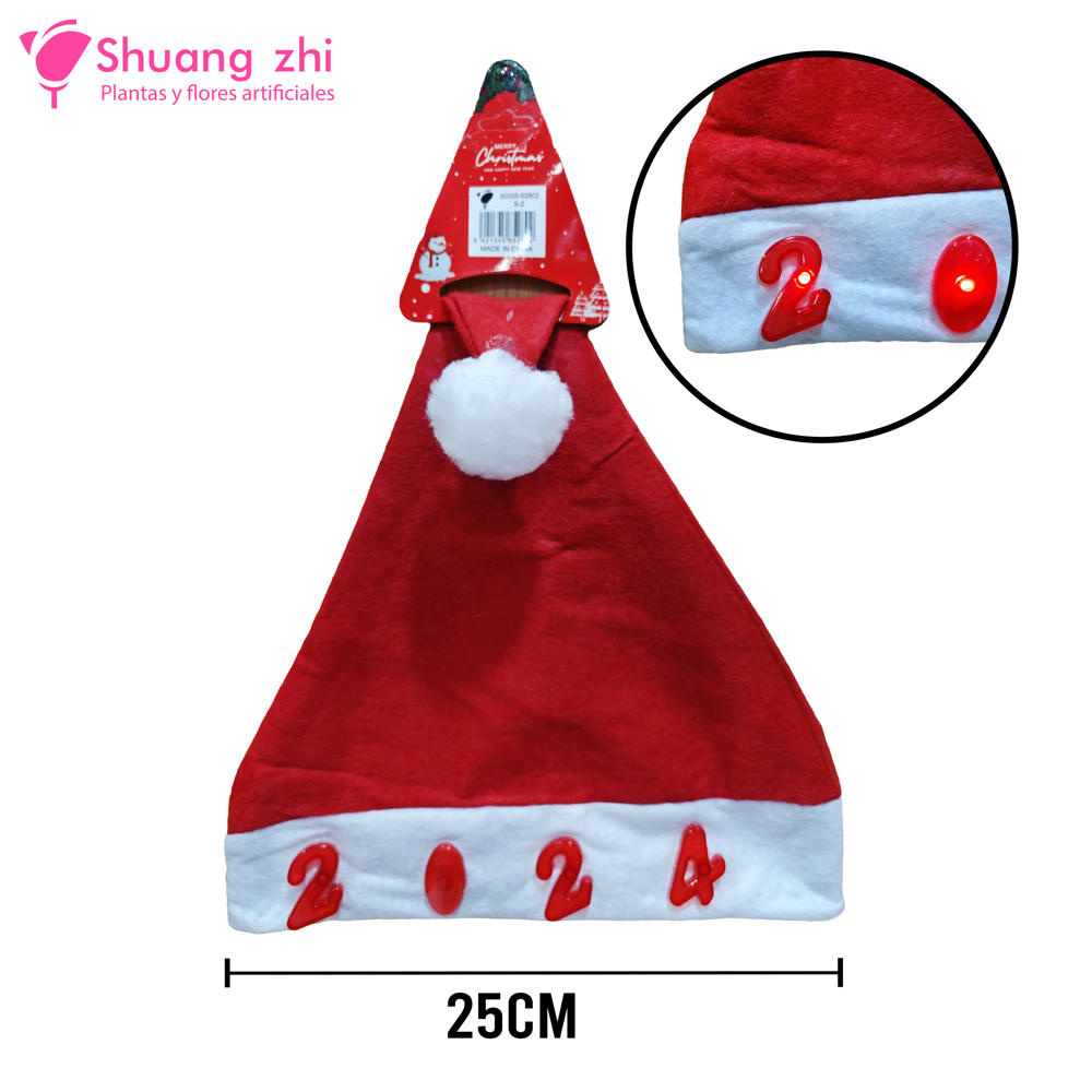 Gorro Navidad con Luces 2024 25cm Ancho Talla Pequeña?1787618548