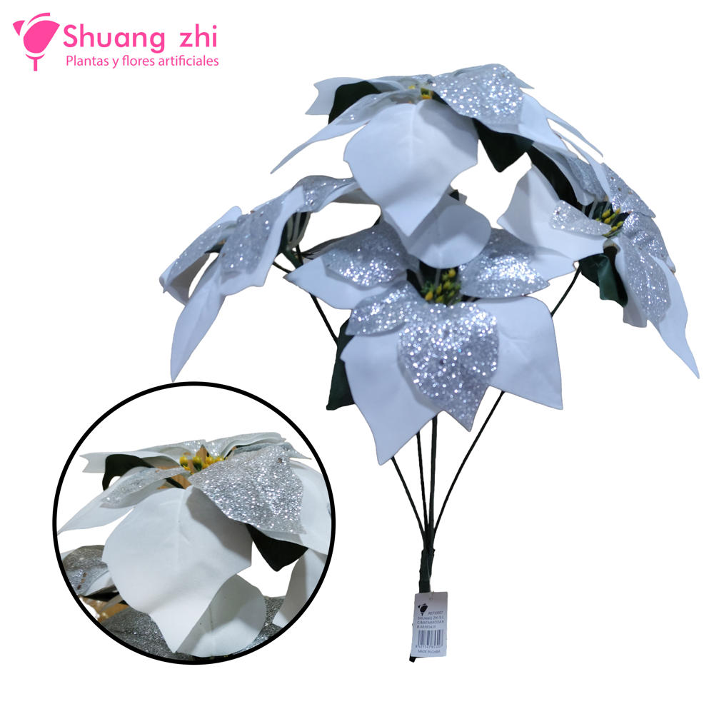 Flor pascua Plata 55CM 5 Ramas?1787631024
