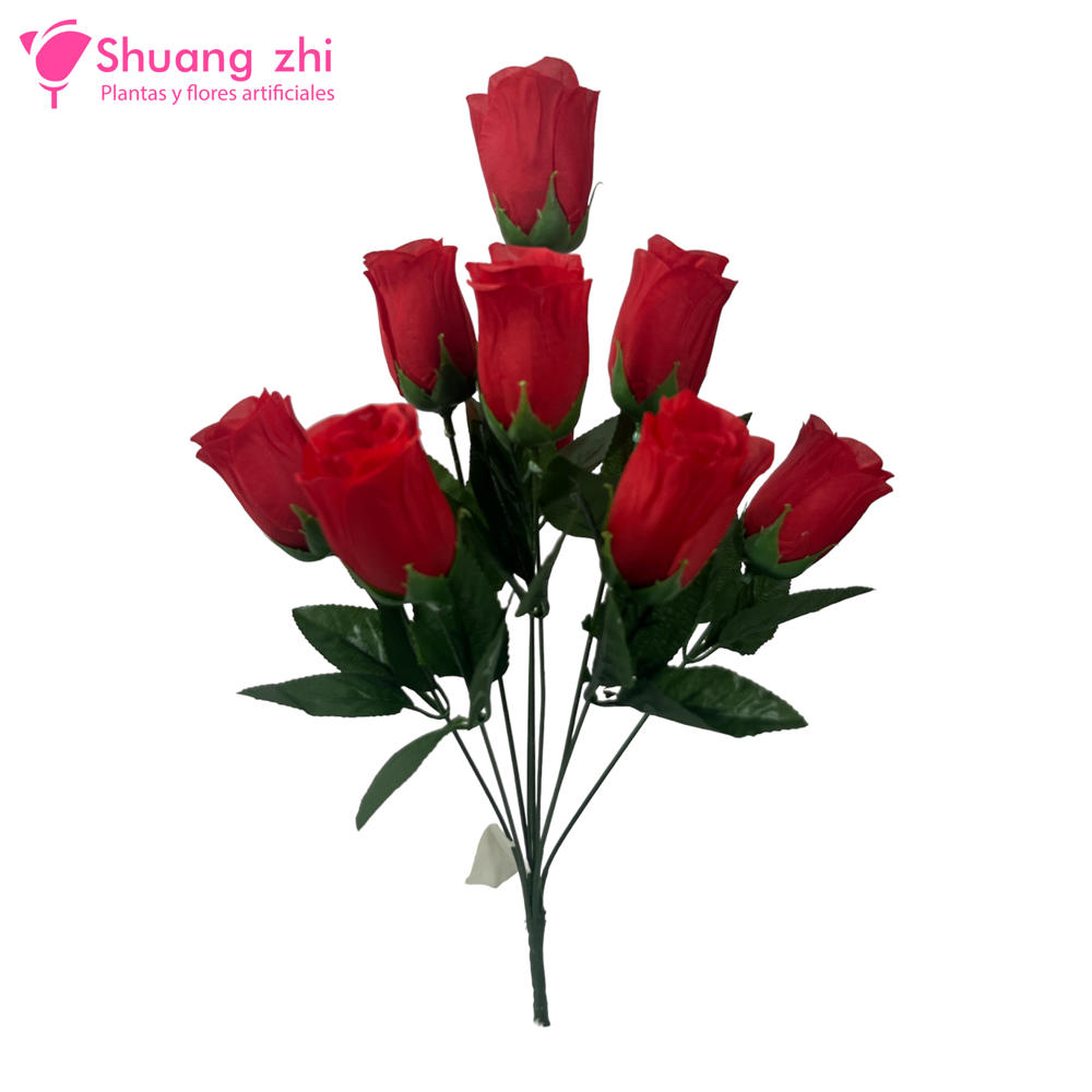 Flor santo ramo 45cm 9 Cabezas Color Rojo?1787600768