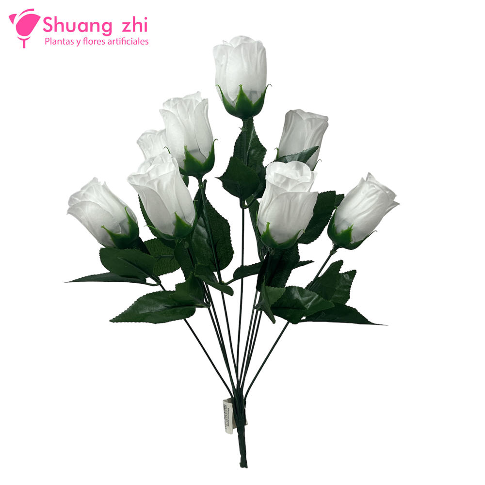 Flor santo ramo 45cm 9 Cabezas Color Blanco?1787602441