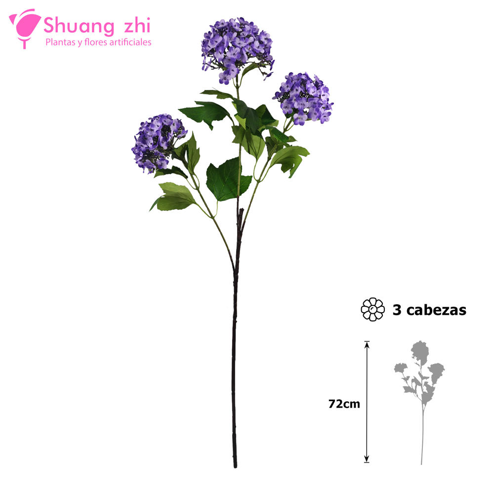 Flor Largo Hortensia Vara 72CM Color Lila?1787610201
