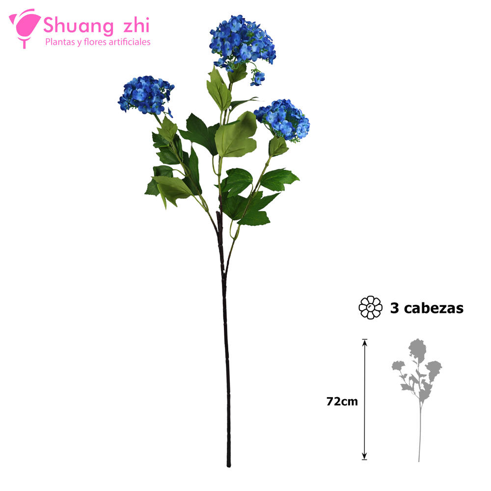 Flor Largo Hortensia Vara 72CM Color Azul?1787597792