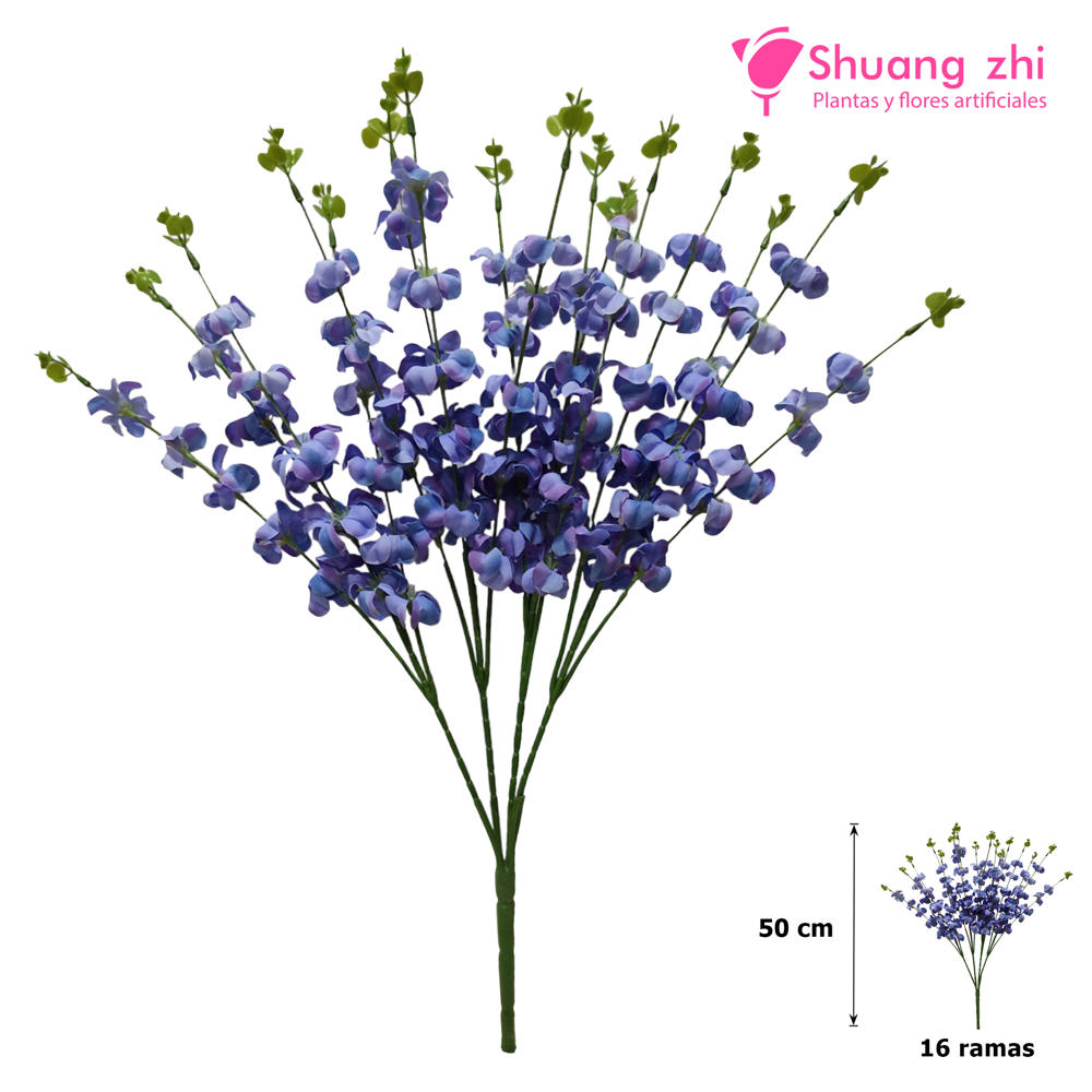 Ramo Flor del Jacinto 50CM 16 Ramas Color Azul?1787610051