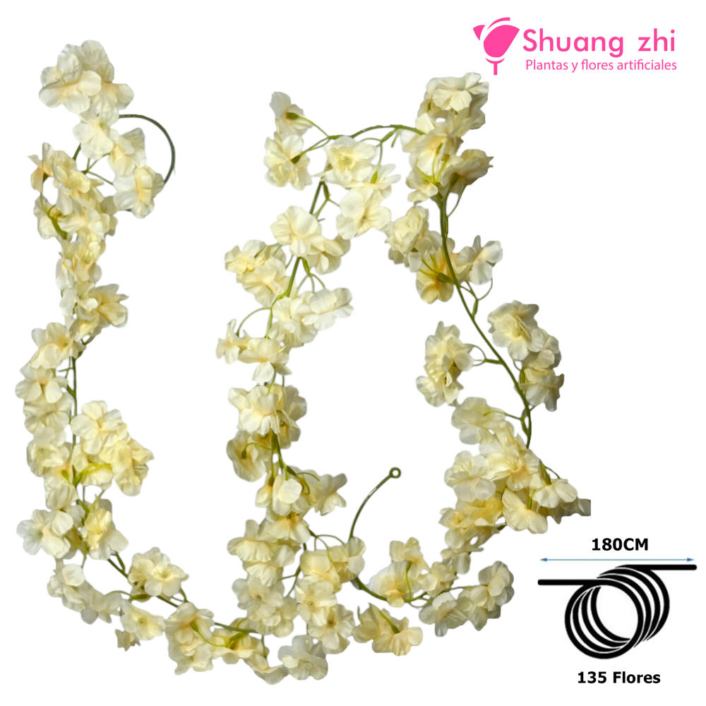 Tira de Flores 180CM 135 Flores Color Beige?1787606173