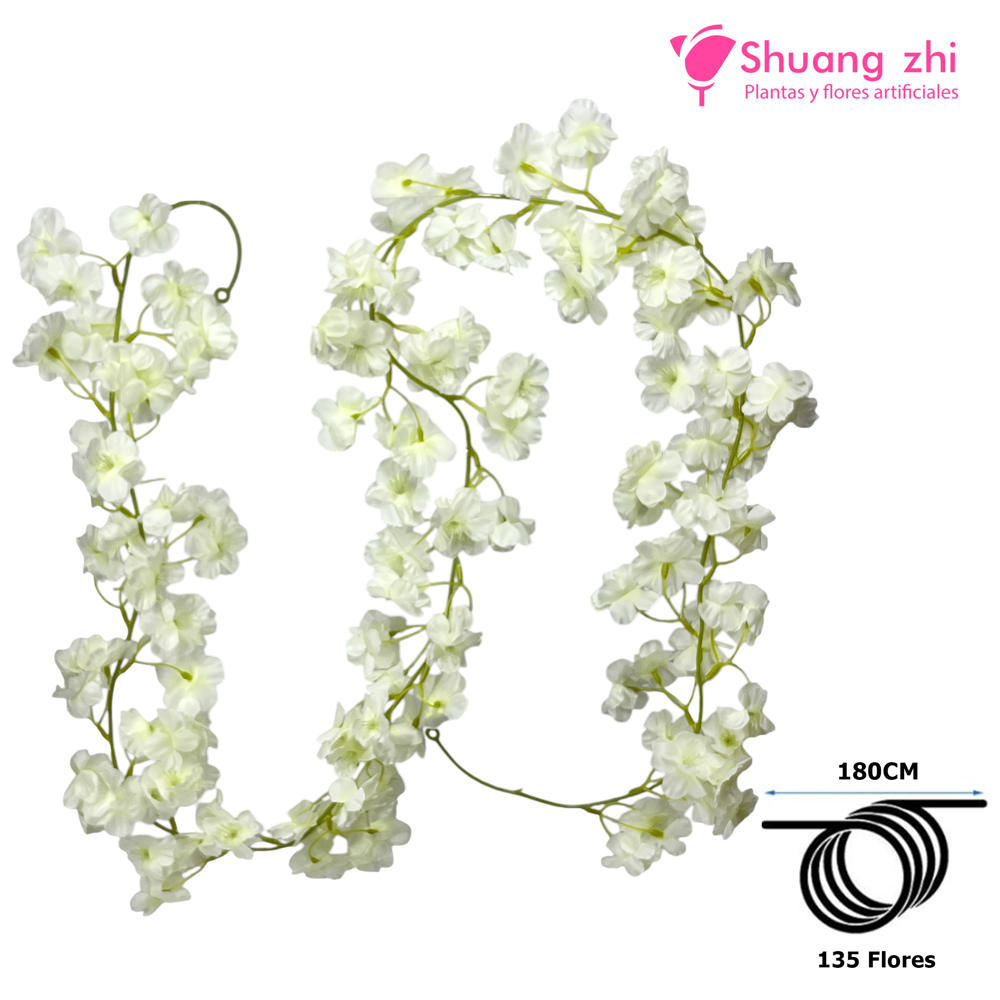 Tira de Flores 180CM 135 Flores Color Blanco?1787601885