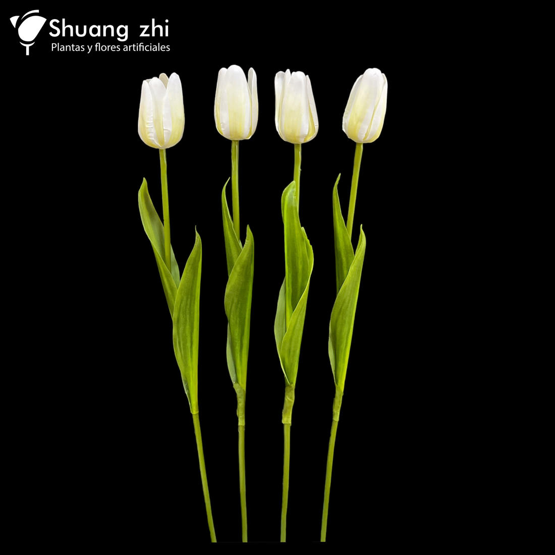 Flor Tulipán 52CM Silicona Color Blanco?1787636275