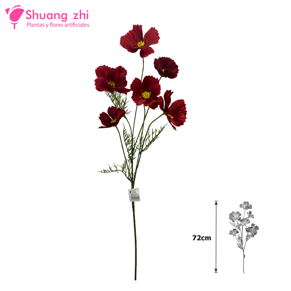 Flor Largo Cosmos 72CM Color Rojo?1787622302