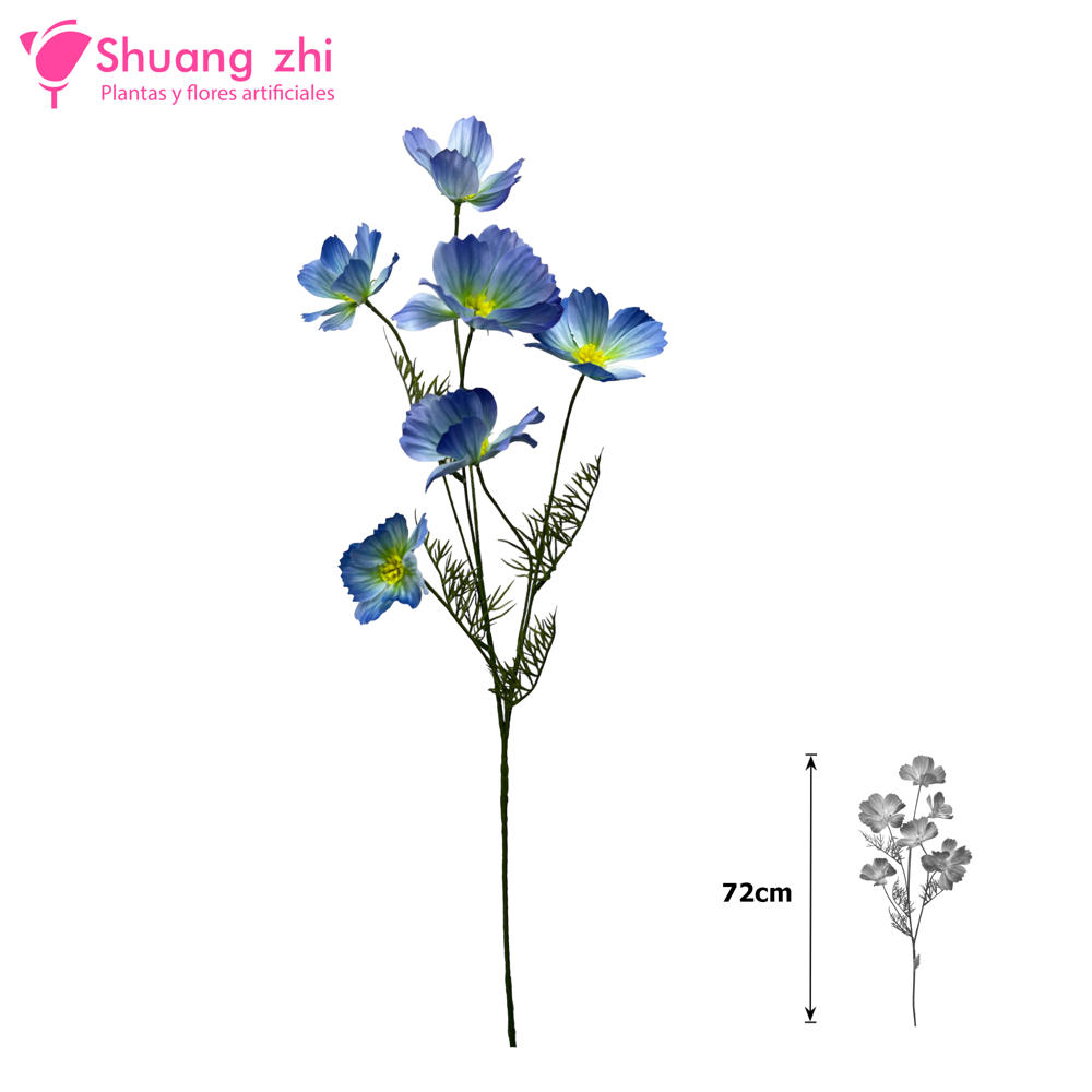 Flor Largo Cosmos 72CM Color Azul?1787626719