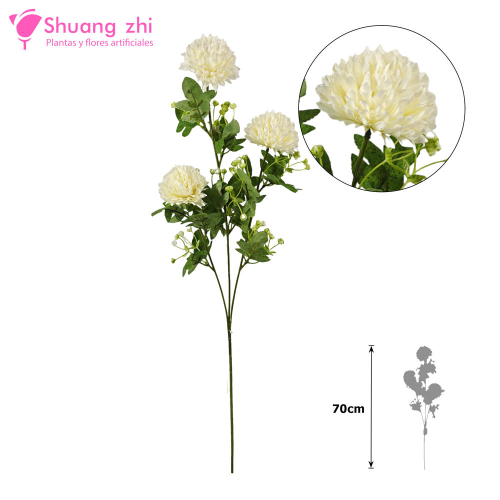 Flor Largo Crisantemo Vara 70CM Color Beige?1787626634