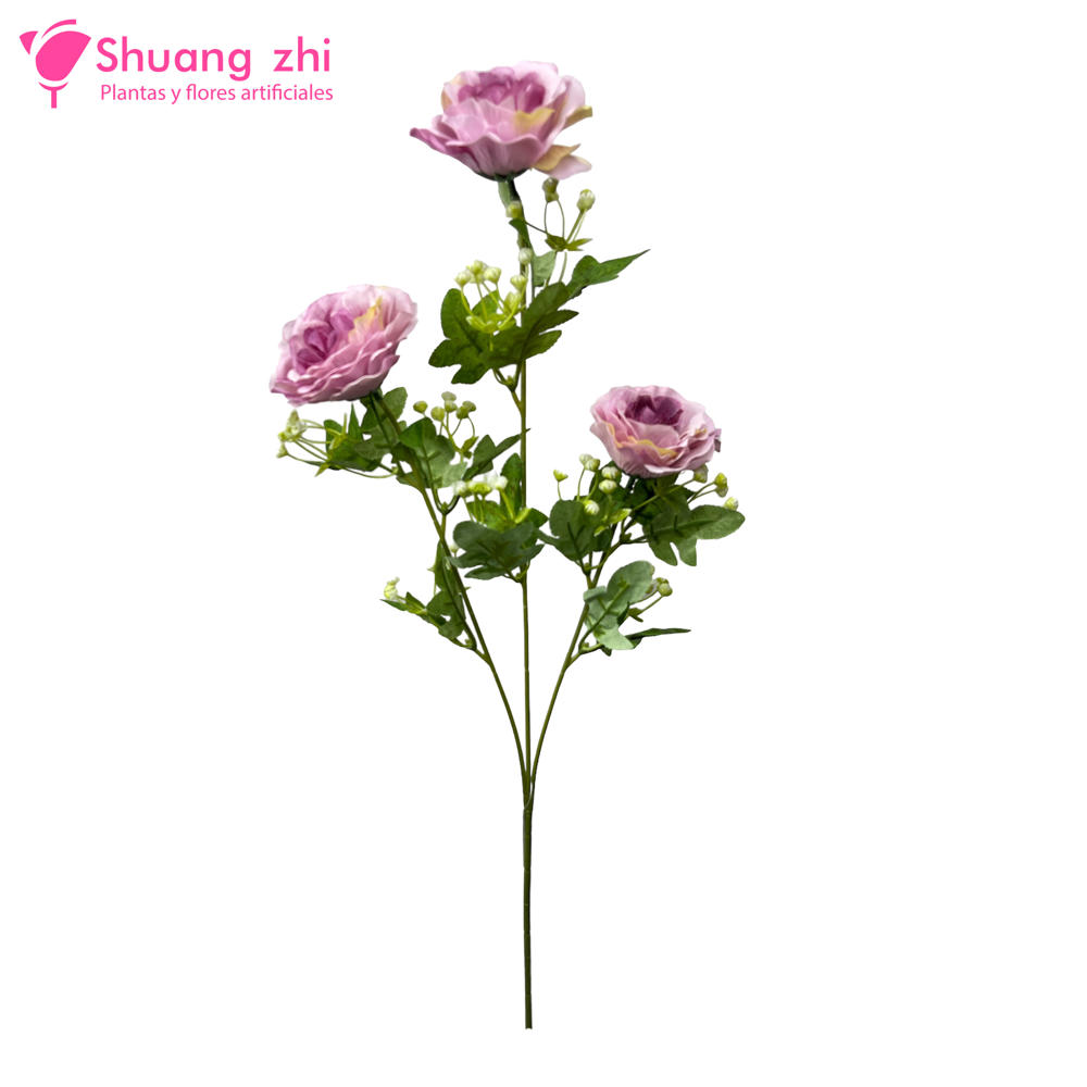 Flor en Vara Largo 3 Cabezas 68CM Color Lila?1787597732