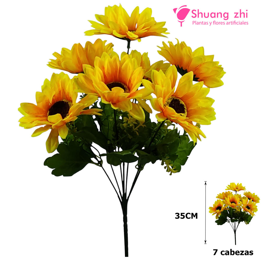 Flor mini girasol 35cm 7 cabezas?1791540875