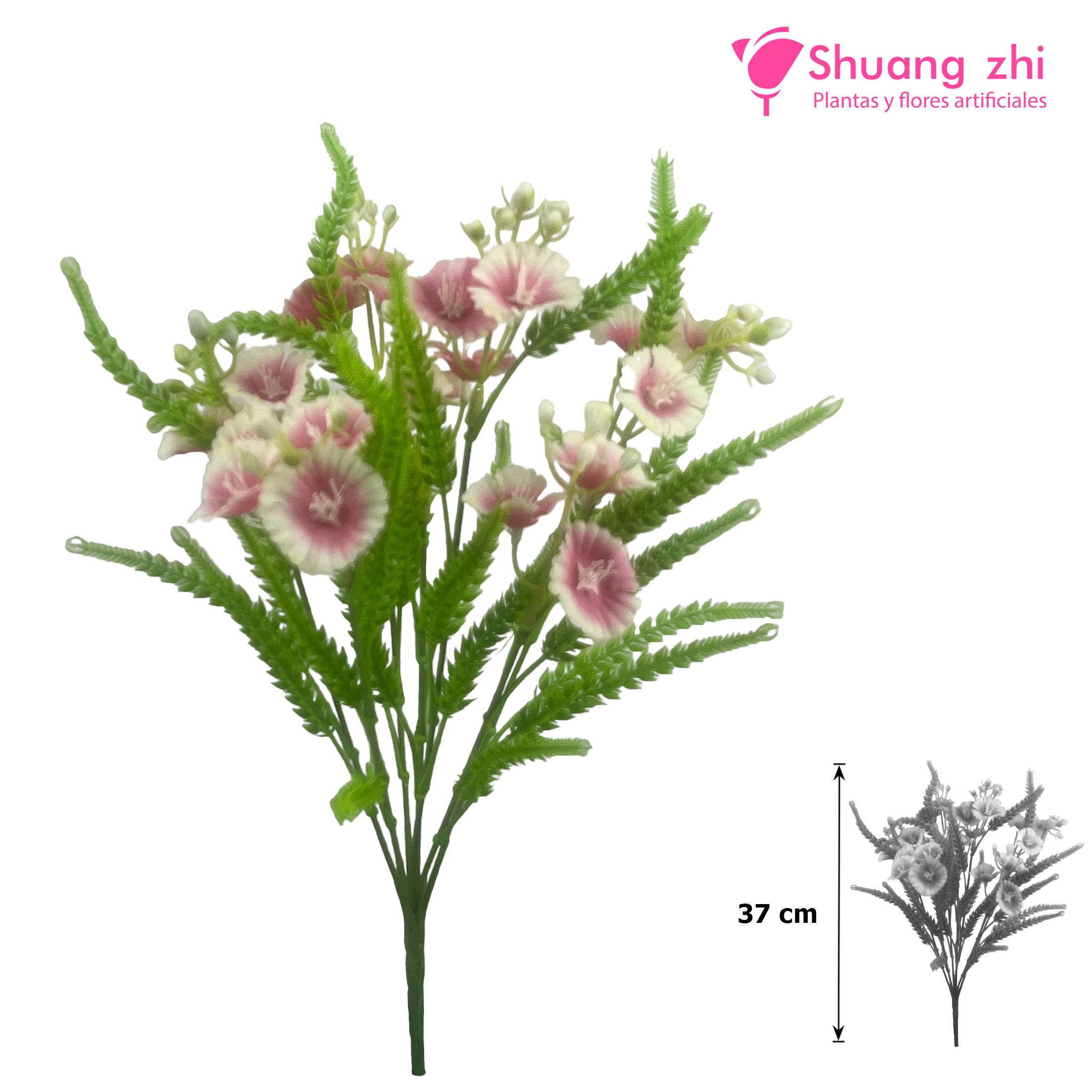 Flor mini Rama 37CM Color Rosa?1787613572