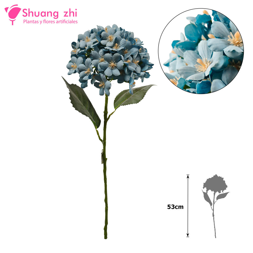 Flor Largo Hortensia 53cm Color Azul?1787597728
