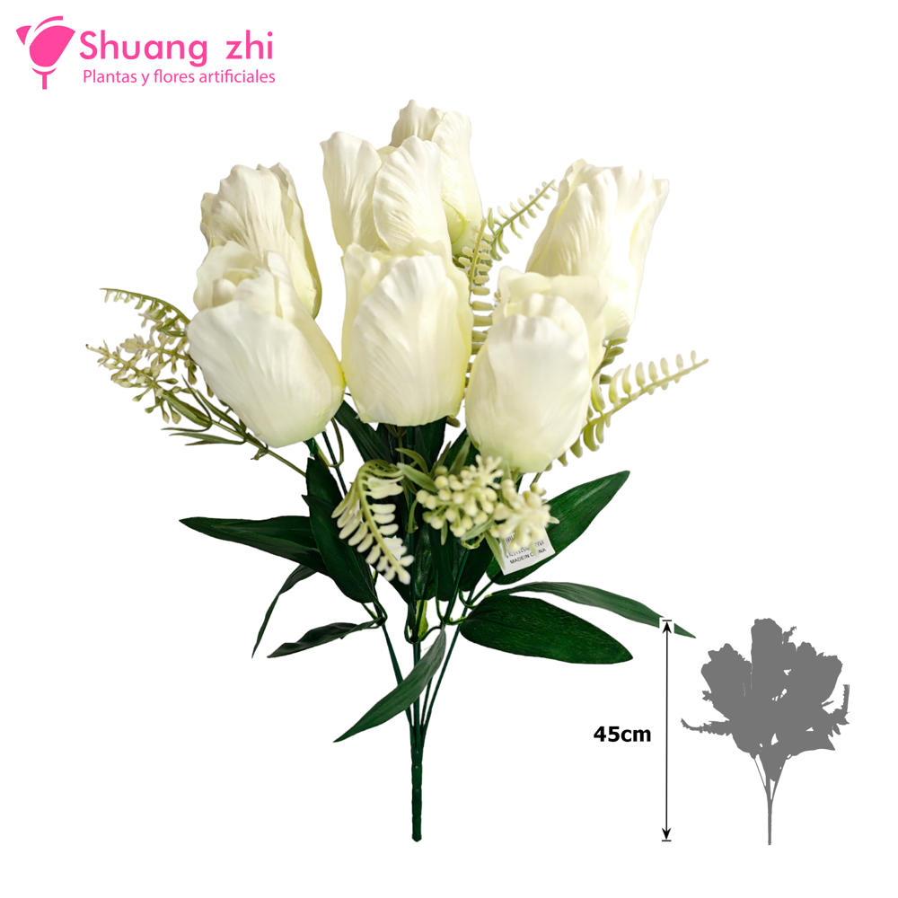 Ramo santos Tulipan 45cm 7 cabezas Color Beige?1787609679