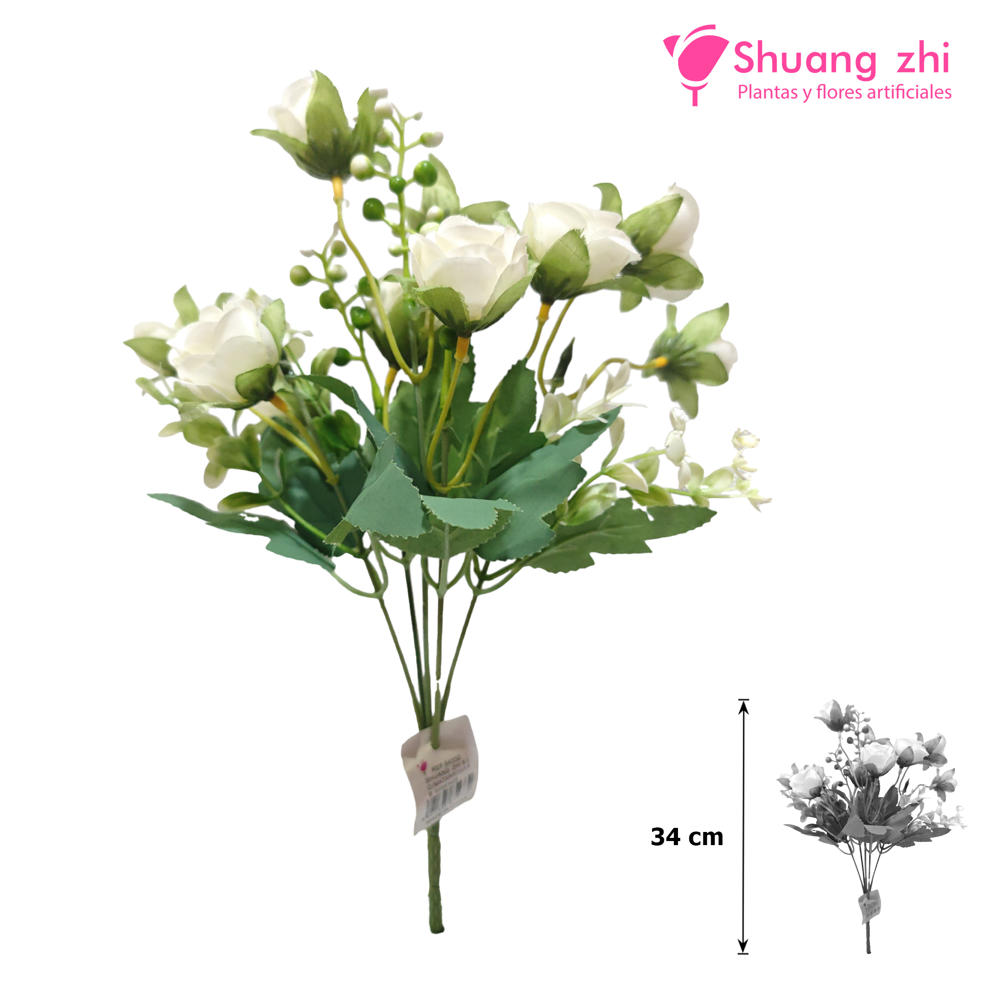 Flor mini Ref 332 34CM Color Blanco?1787603899