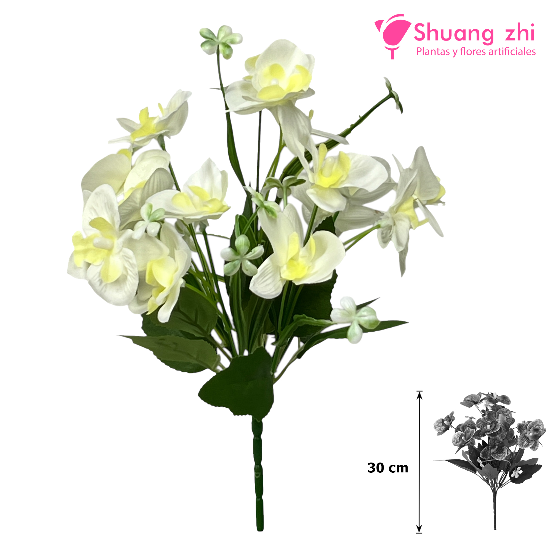 Flor mini Orquídea 30CM Color Blanco?1787592443