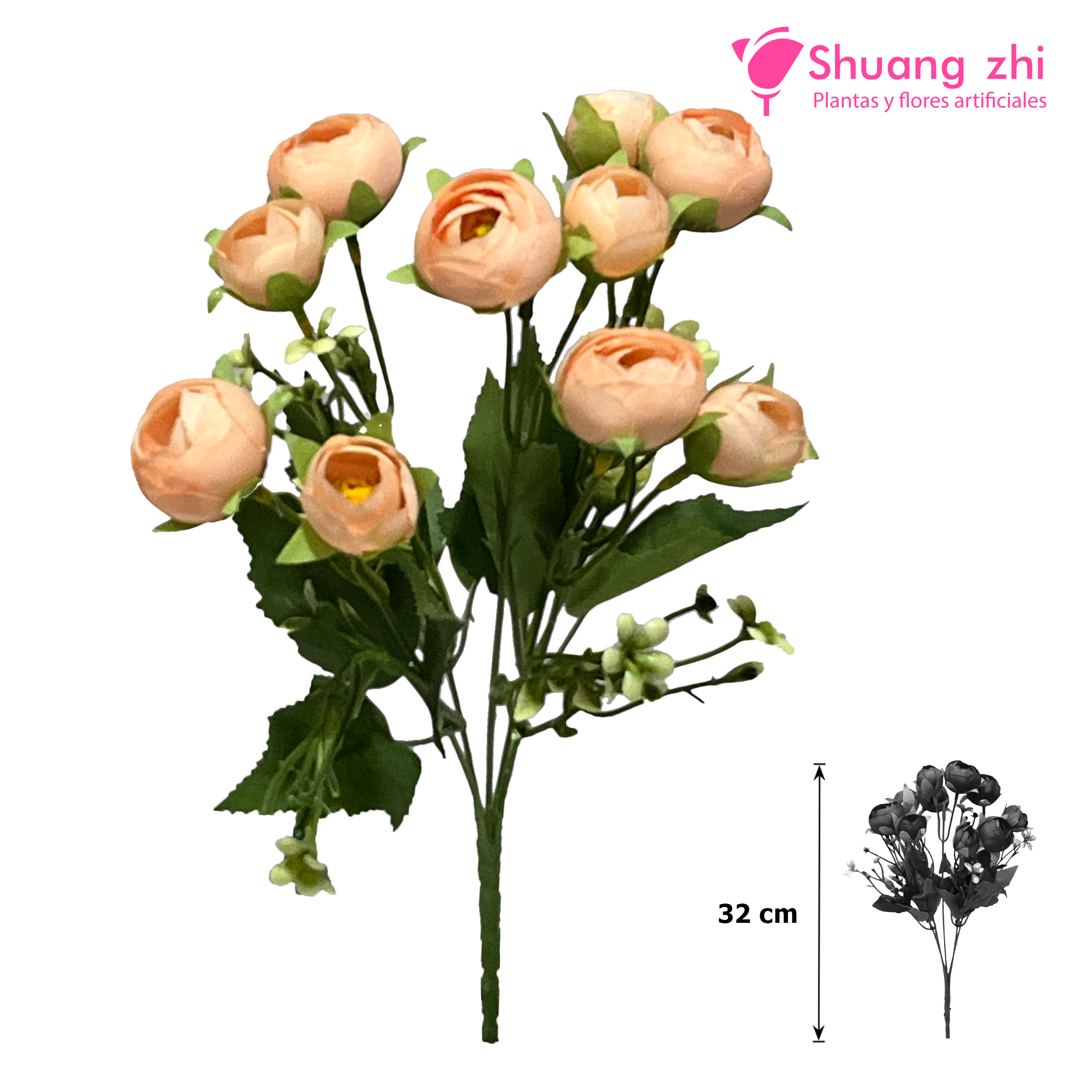Flor mini maceta 20CM Color Blanco?1787607985