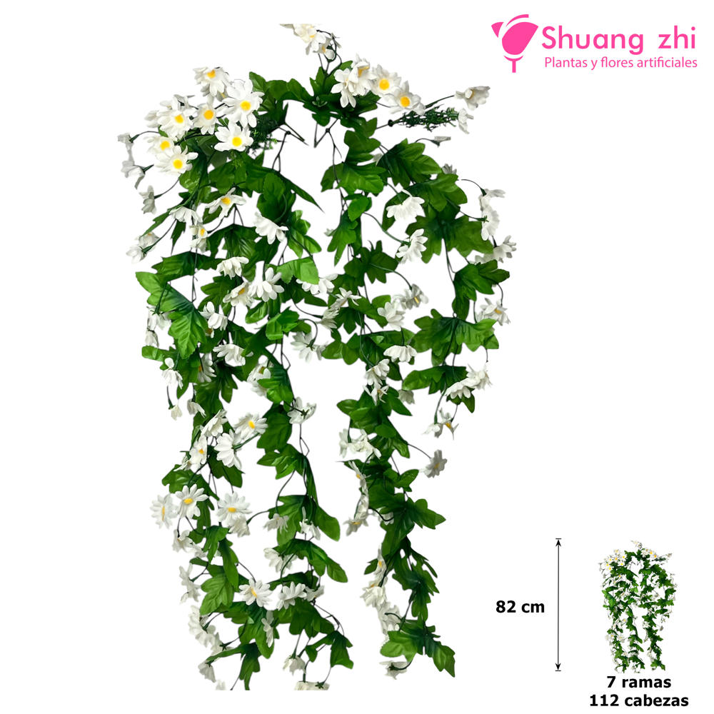 Rama de Flores Colgante 82CM 7 Ramas Color Blanco?1787601907