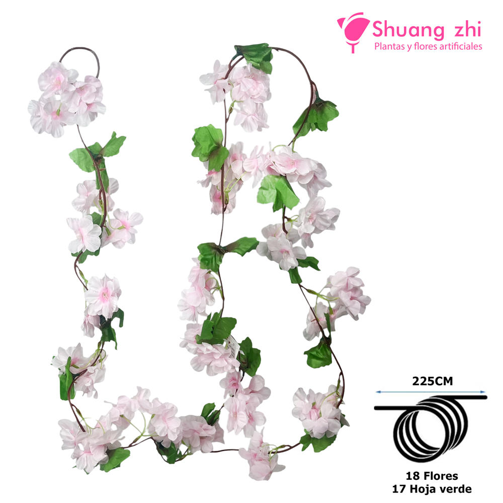 Tira de Flores con Hoja 225CM Color Rosa?1787605836