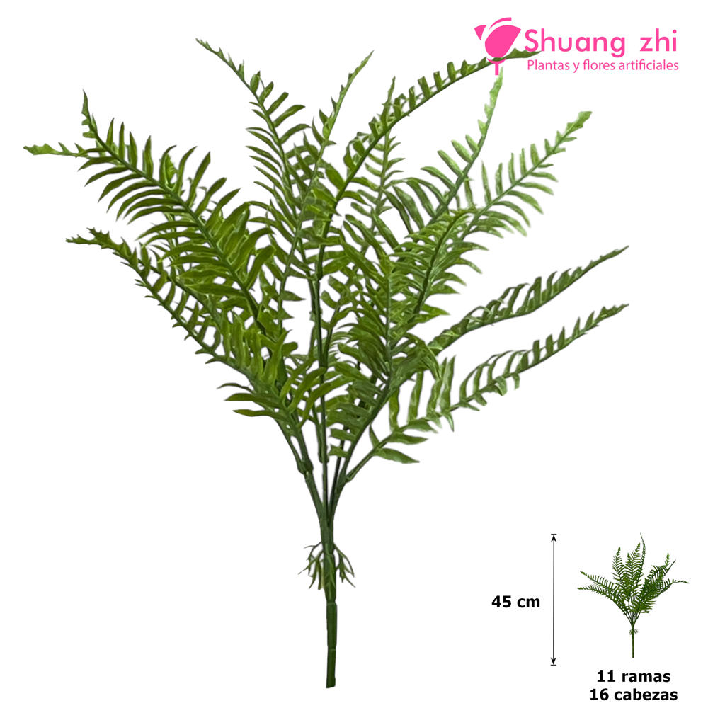 Rama Helecho 45 CM 11 Ramas Color Verde Claro?1787620725