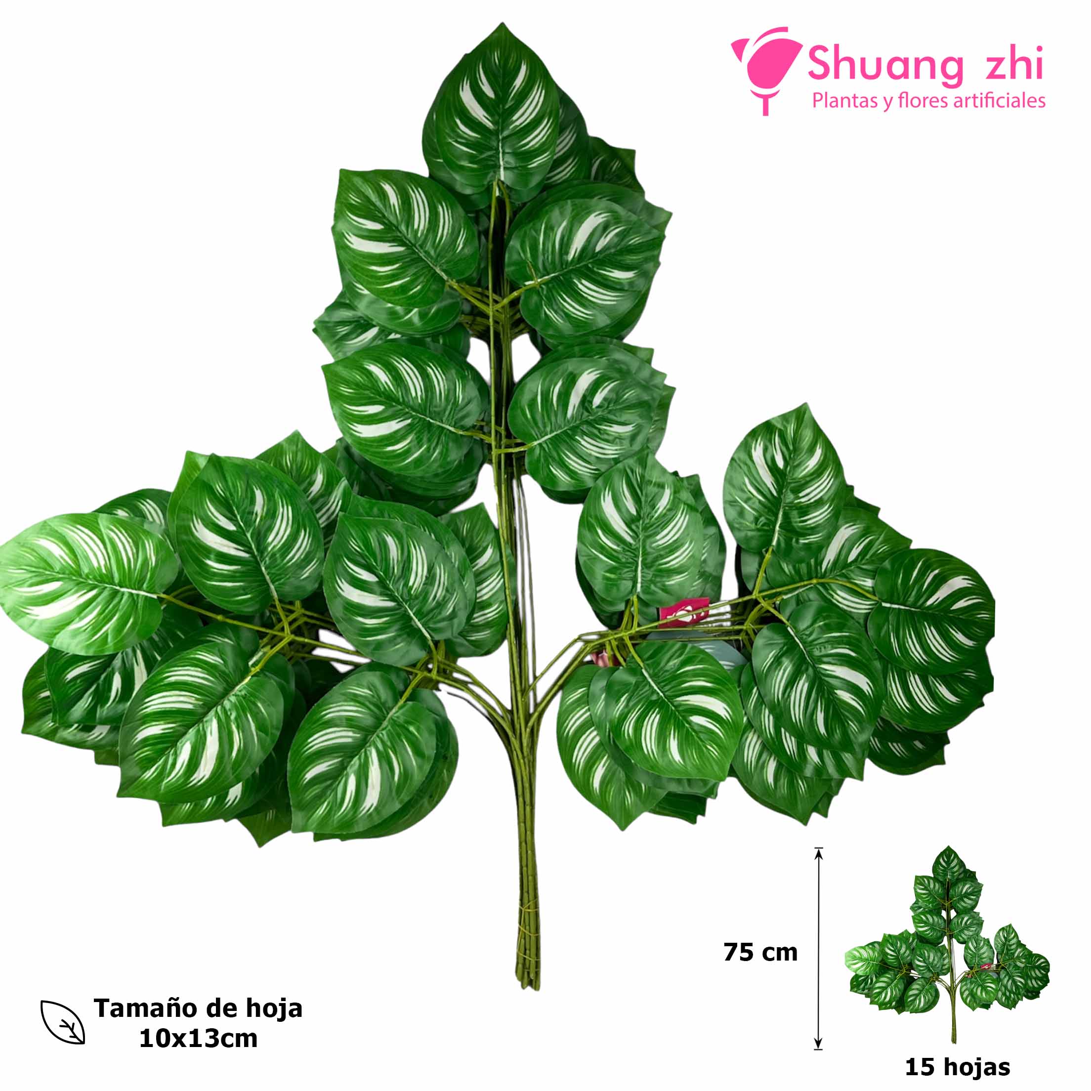 Rama Hoja Diseño 3D 75CM 15 Hojas Modelo D?1787597605