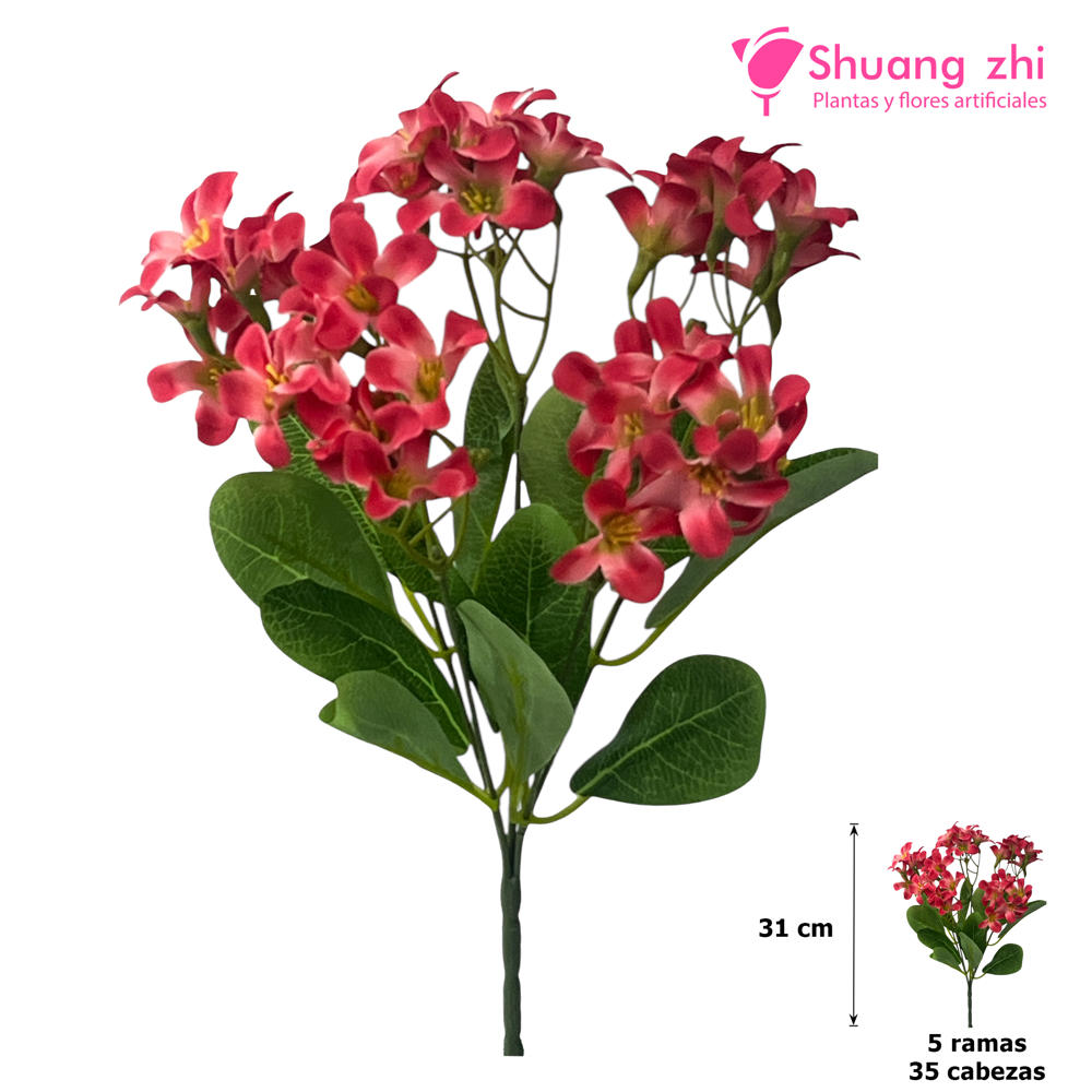 Flor mini 31CM 5 Ramas 35 Cabezas Color Fucsia?1787614064