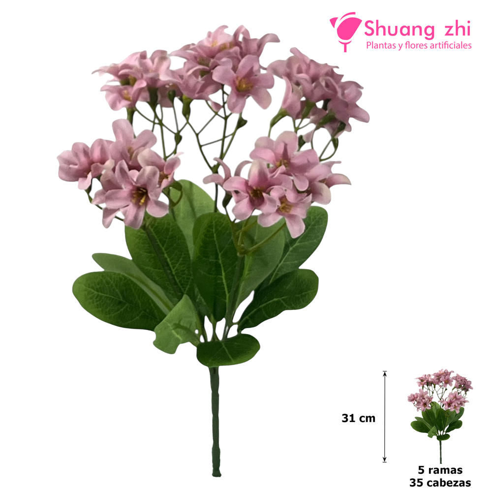 Flor mini 31CM 5 Ramas 35 Cabezas Color Lila?1787622489
