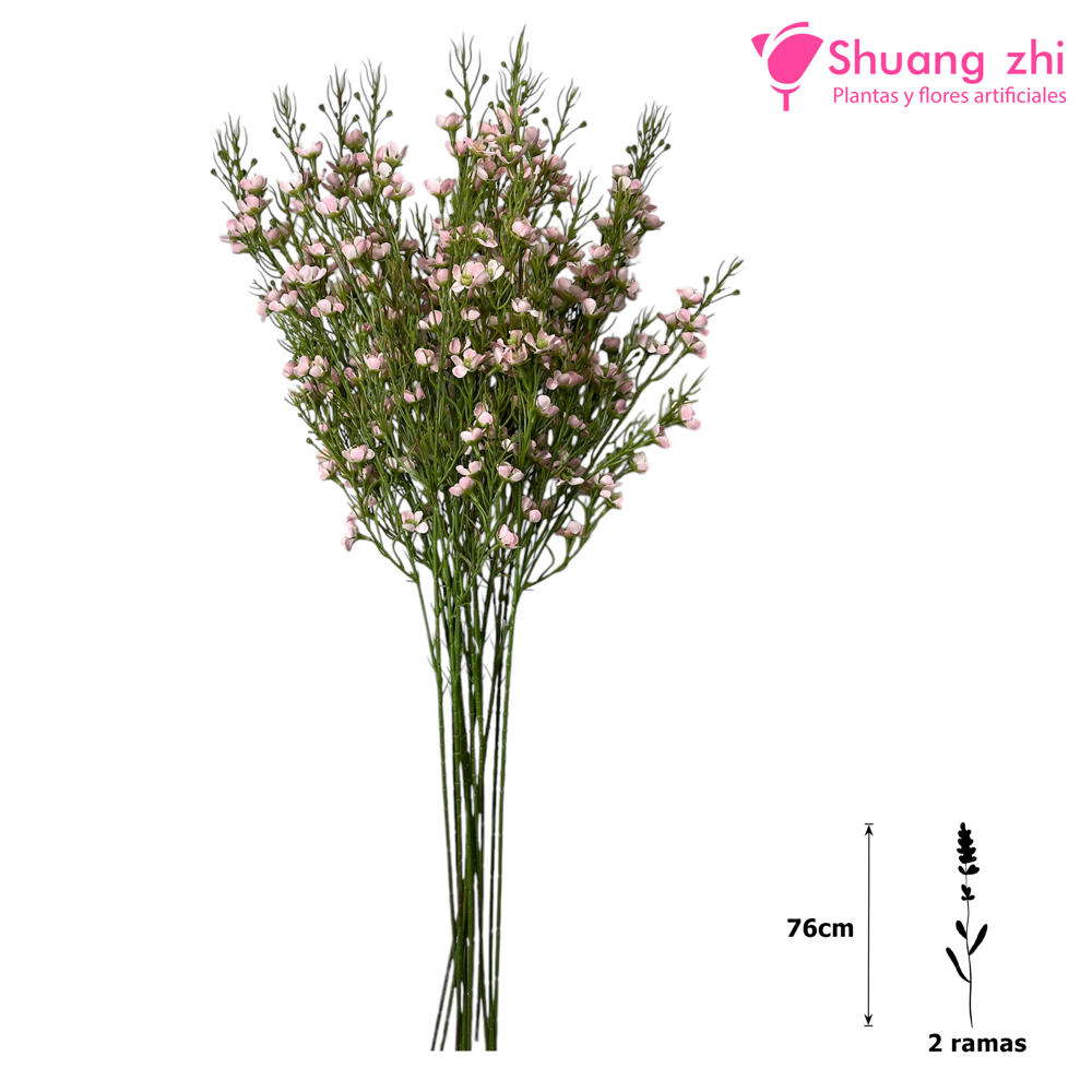 Rama Flor de Cera 76CM 2 Ramas Color Rosa?1787597704