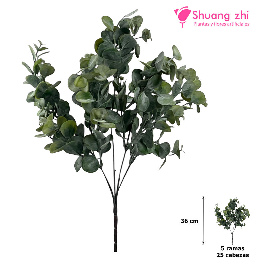 Flor Mini Eucalipto Rama 36CM Color Verde?1787627047