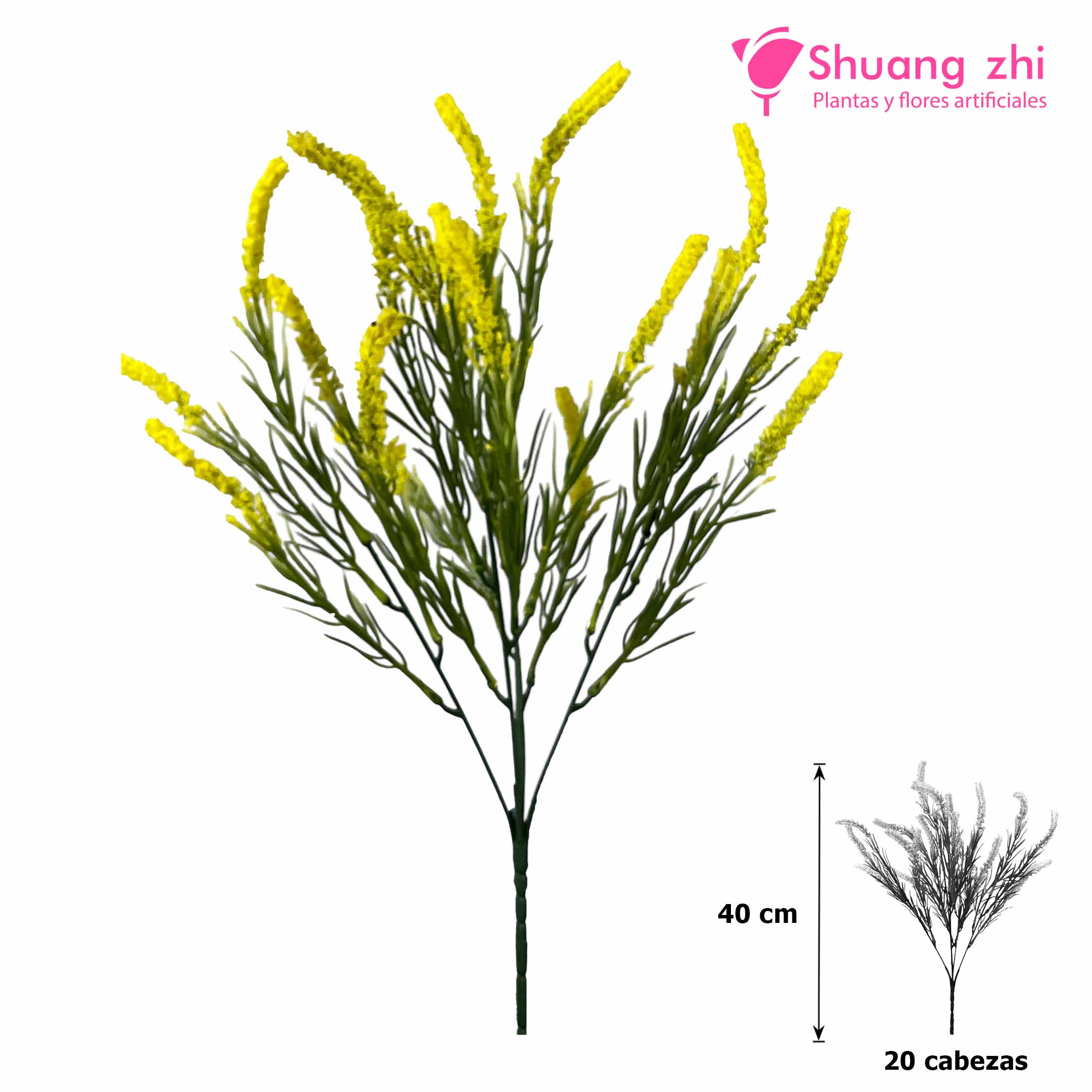Flor mini Lavanda 40CM 20 Cabezas Amarillo?1787596999