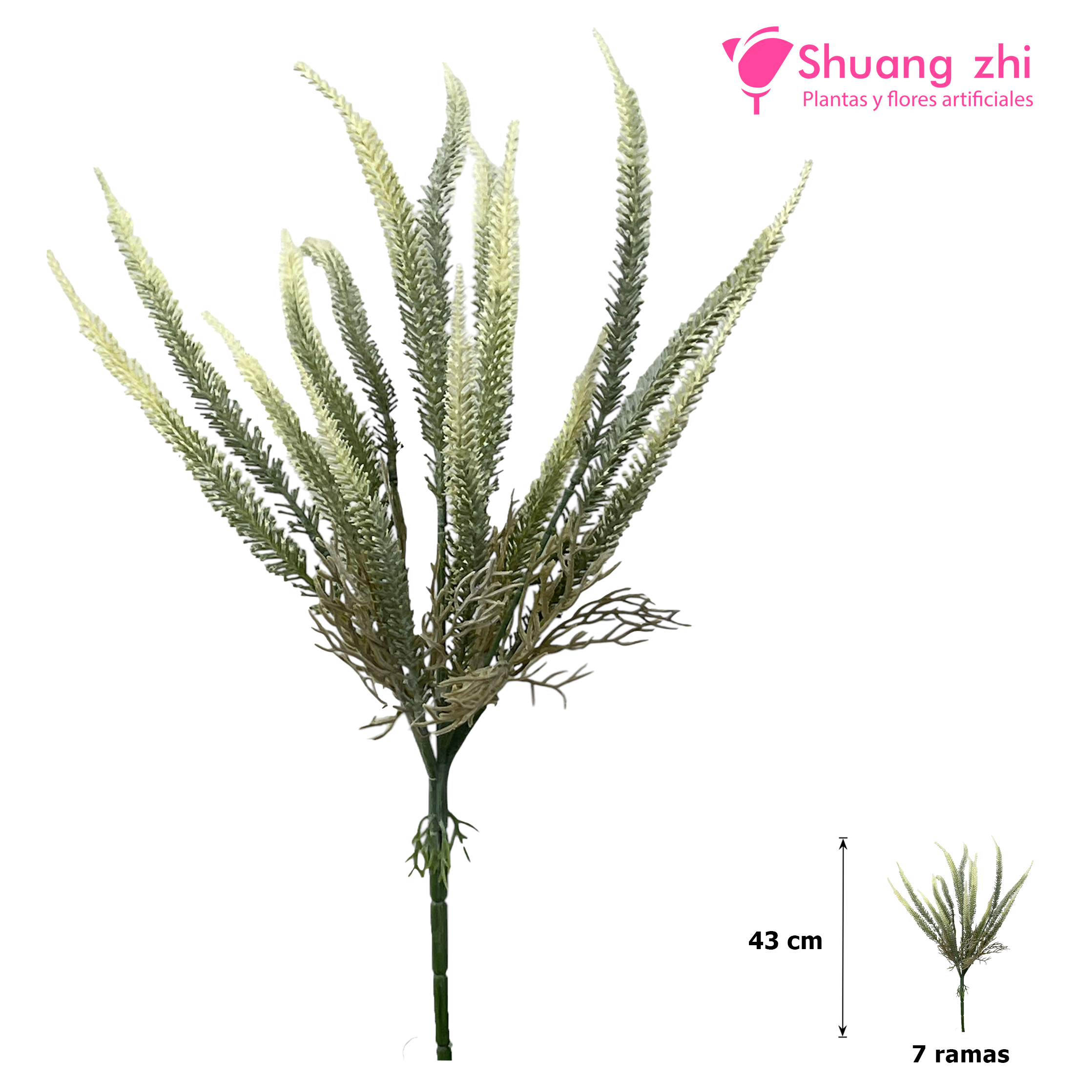 Flor Lavanda 43CM 7 Ramas Blanco?1787607887