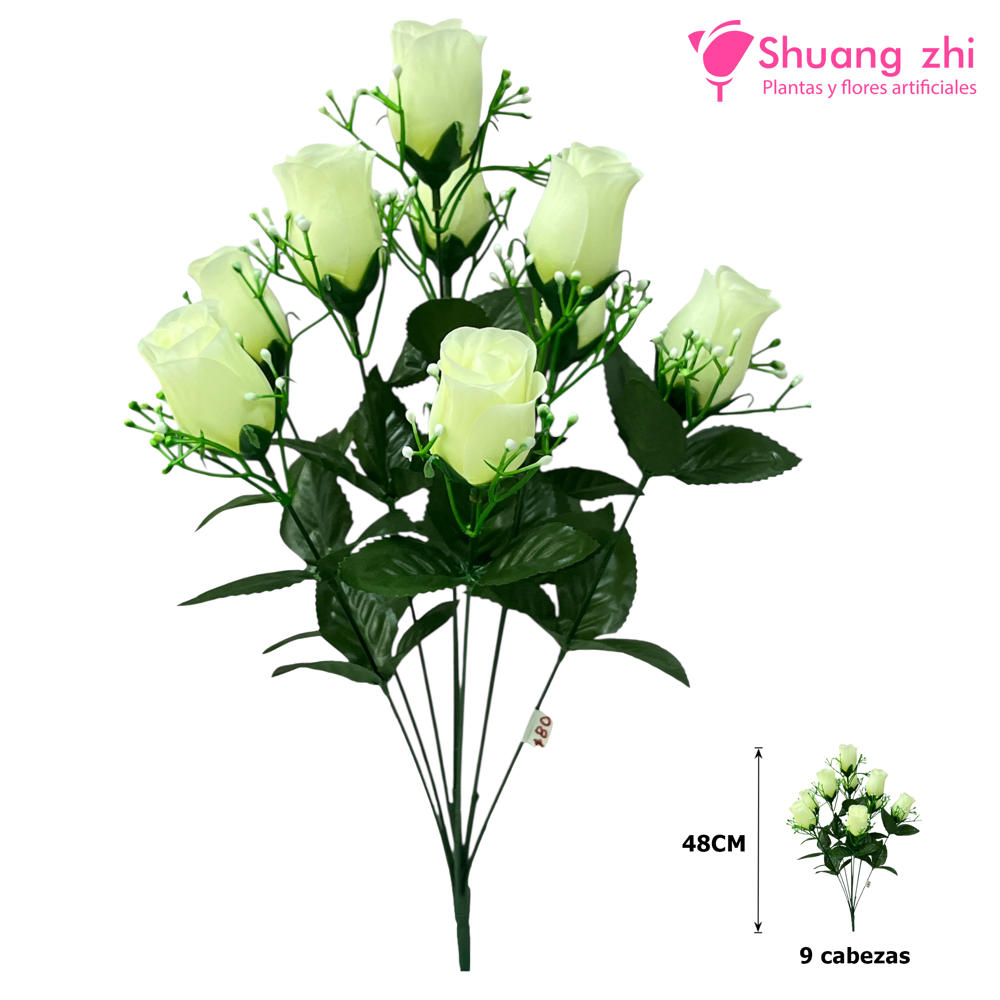 Flor Ramo Santo 48CM 9 Cabezas Color Beige?1787605377