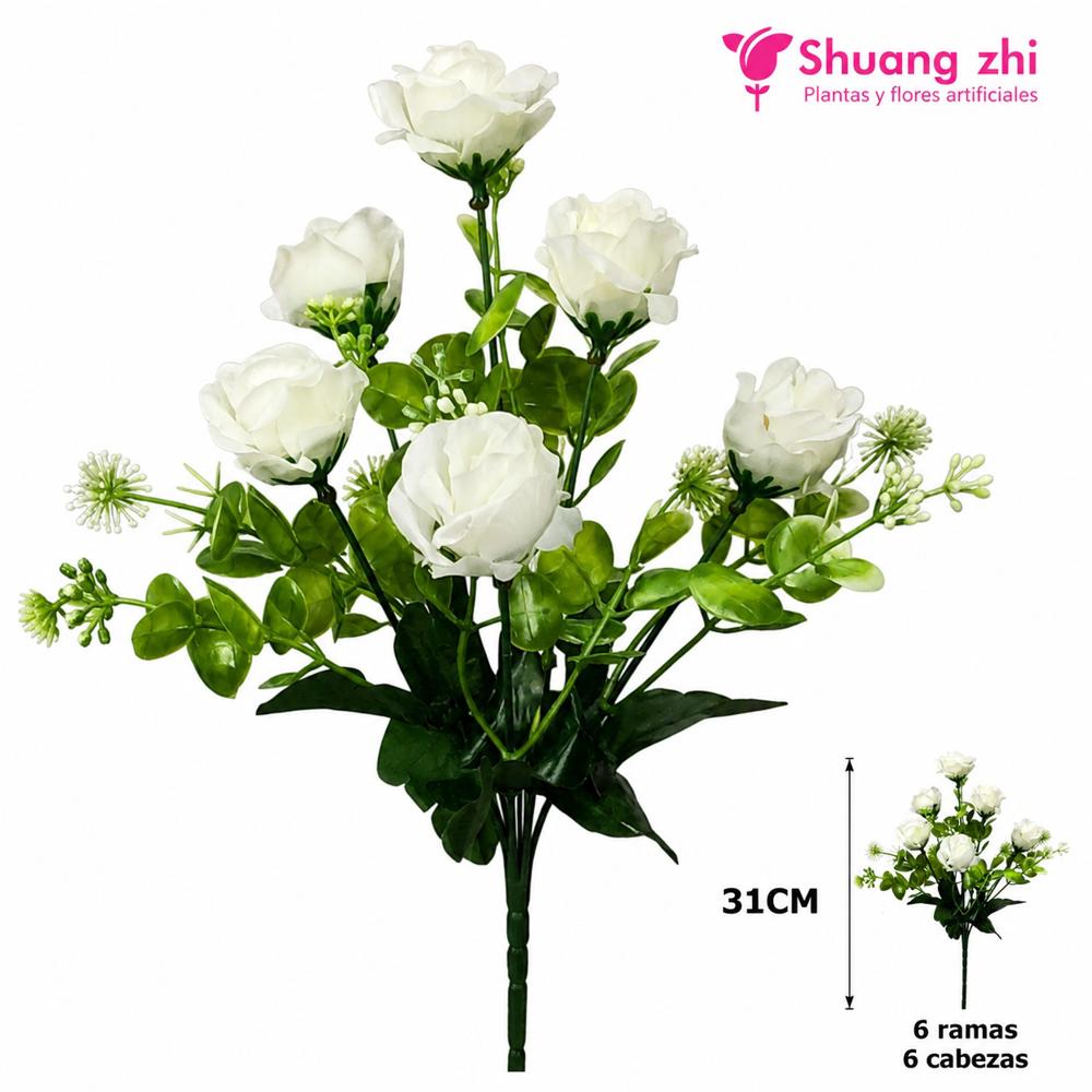 Flor mini 33CM 6 Ramas Color Blanco?1791540873